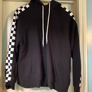 Forever 21 checkered arm print hoodie